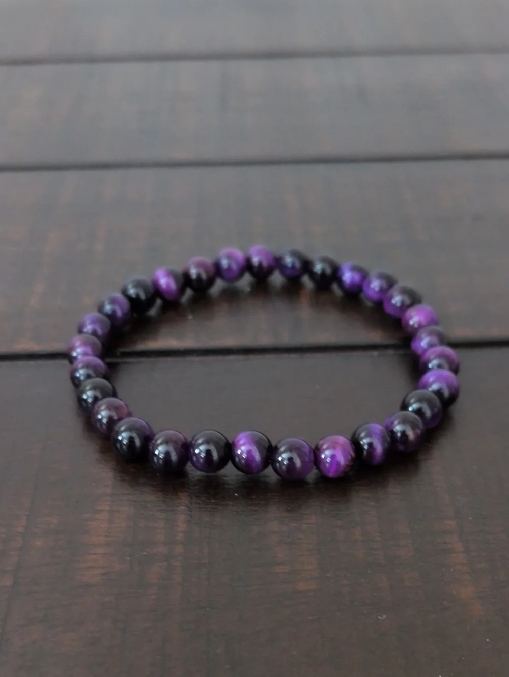 Purple Beaded Stretch Bracelet - Women's Jewelry